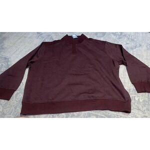 New Van Heusen Big & Tall Maroon Melange Fleece Pull Over Shirt Sz 4XL XXXXL